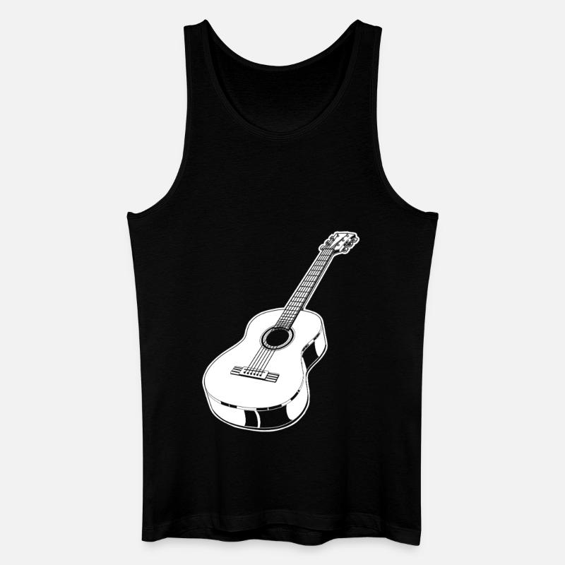 Akustik Gitarre - Männer Bio Tank Top - Schwarz