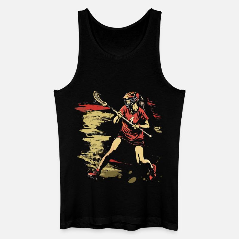 Oldschool Lacrosse Mädchen - Männer Bio Tank Top - Schwarz