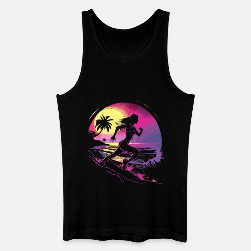 Runner Synthwave - Men’s Organic Tank Top - black