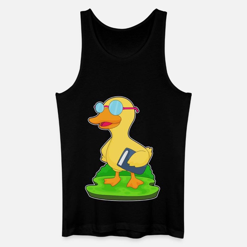 Duck Nerd Book Glasses - Men’s Organic Tank Top - black