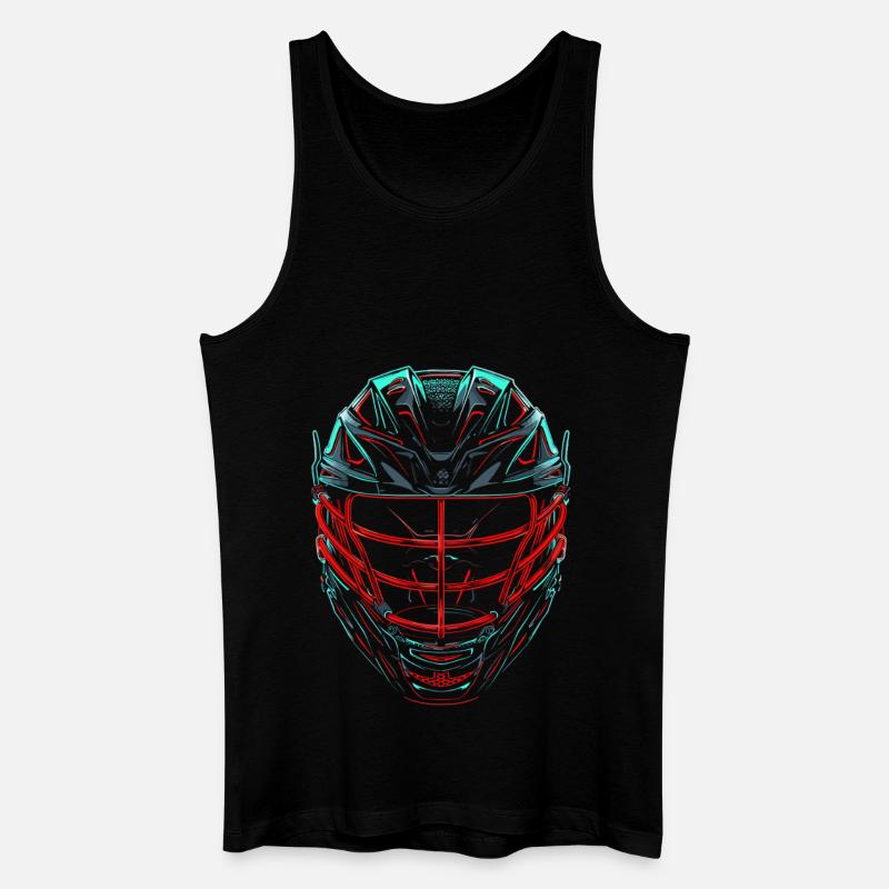 Lacrosse Helm Retrowave - Männer Bio Tank Top - Schwarz