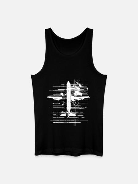 Airplane Drawing - Men’s Organic Tank Top - black