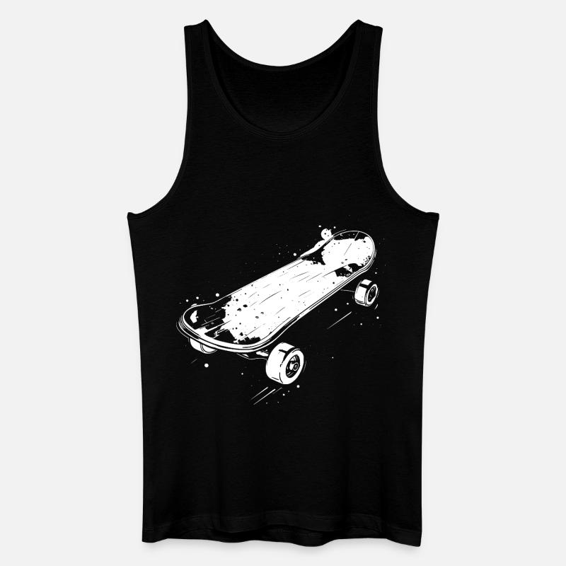 Skateboard Skizze - Männer Bio Tank Top - Schwarz