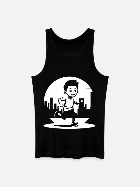 Marathon Junge - Männer Bio Tank Top - Schwarz