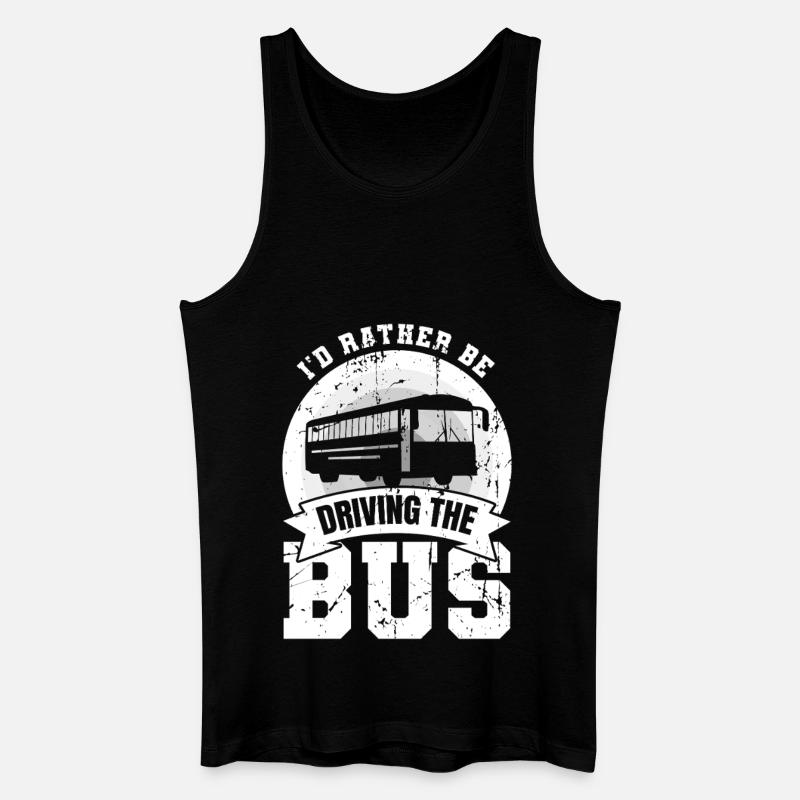 I'd Rather Be Driving The Bus - Männer Bio Tank Top - Schwarz