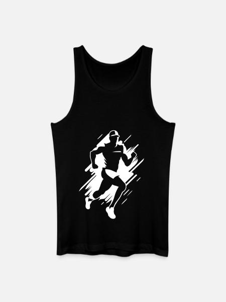Graphique de jogging - Débardeur bio Homme - noir