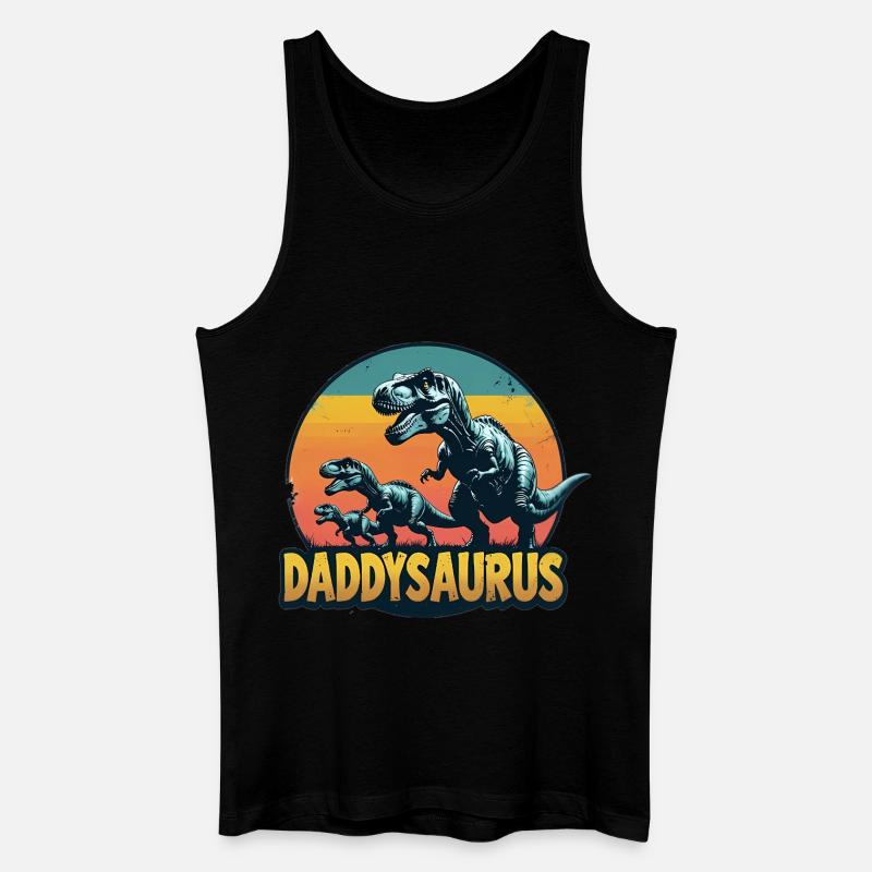 Daddysaurus - Männer Bio Tank Top - Schwarz