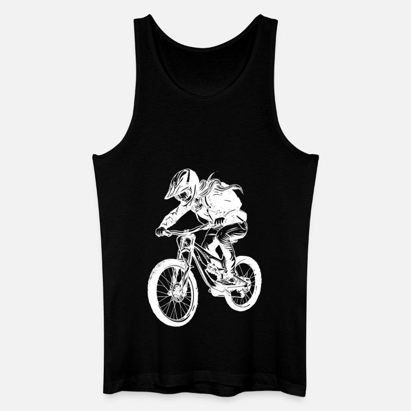 Mountain Biker Mädchen - Männer Bio Tank Top - Schwarz