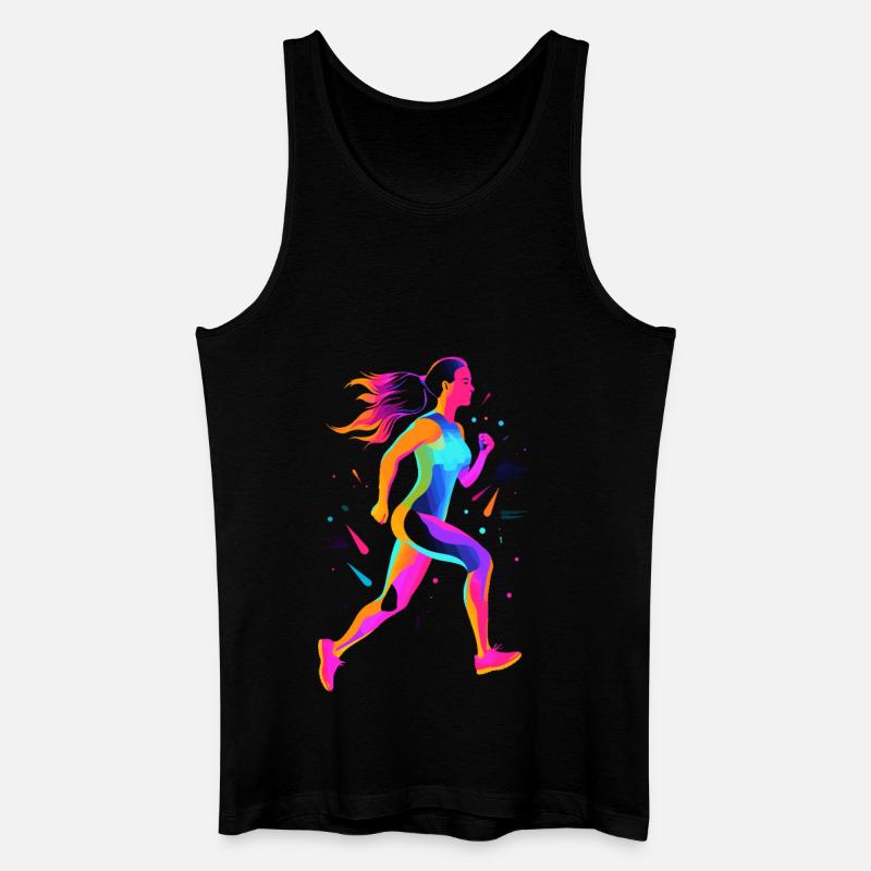 Läufermädchen Retrowave - Männer Bio Tank Top - Schwarz