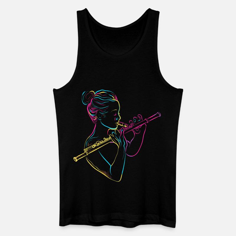 Flötenmädchen 80er Jahre - Männer Bio Tank Top - Schwarz