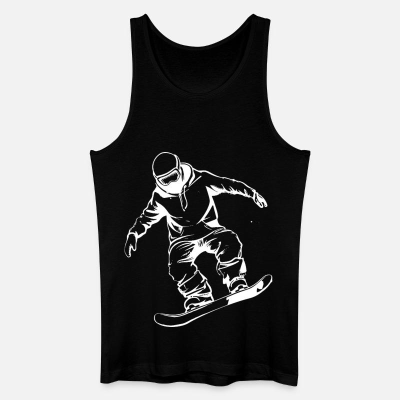 Dessin de snowboarder - Débardeur bio Homme - noir