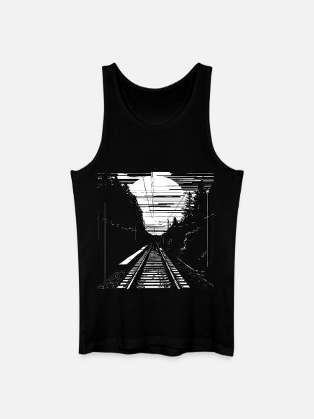 Graphique ferroviaire - Débardeur bio Homme - noir