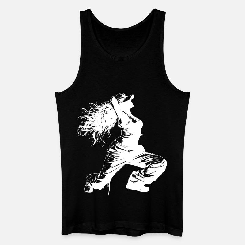 Breakdancerin Zeichnung - Männer Bio Tank Top - Schwarz