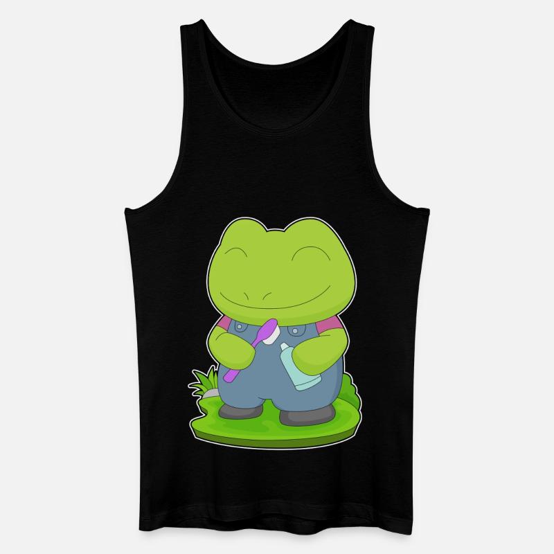 Frog Toothbrush - Men’s Organic Tank Top - black