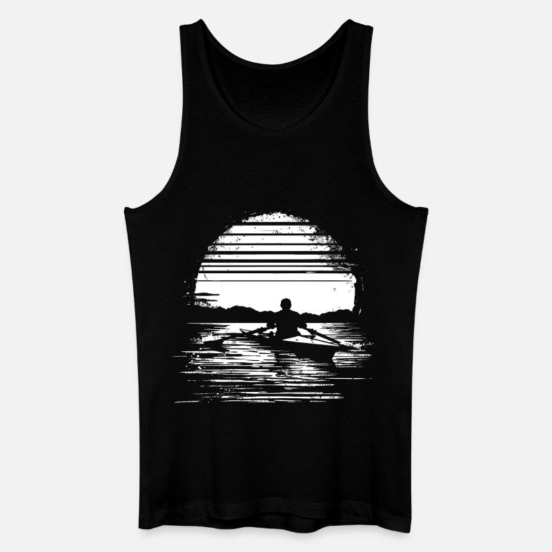 Rudern Skizze - Männer Bio Tank Top - Schwarz