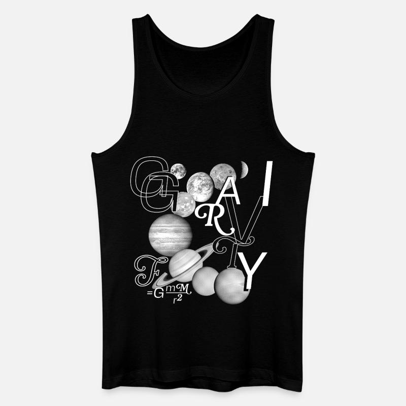 Typo-Kraft: Gravity in Style - Männer Bio Tank Top - Schwarz