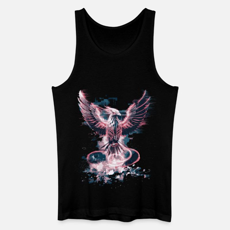 Cyber Phoenix – Digitale Wiedergeburt & Tech-Aufstieg - Männer Bio Tank Top - Schwarz