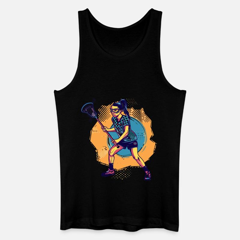 Oldschool Lacrosse Mädchen - Männer Bio Tank Top - Schwarz