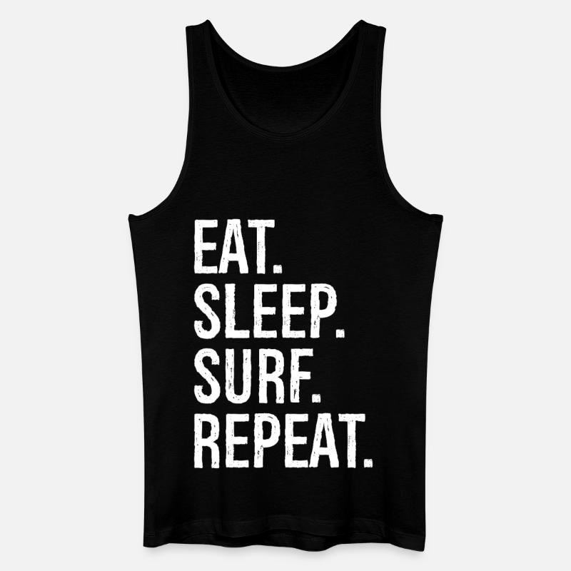 eat sleep surf repeat - Männer Bio Tank Top - Schwarz