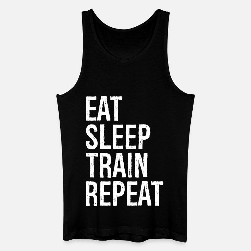Manger Dormir Train Répéter - Débardeur bio Homme - noir