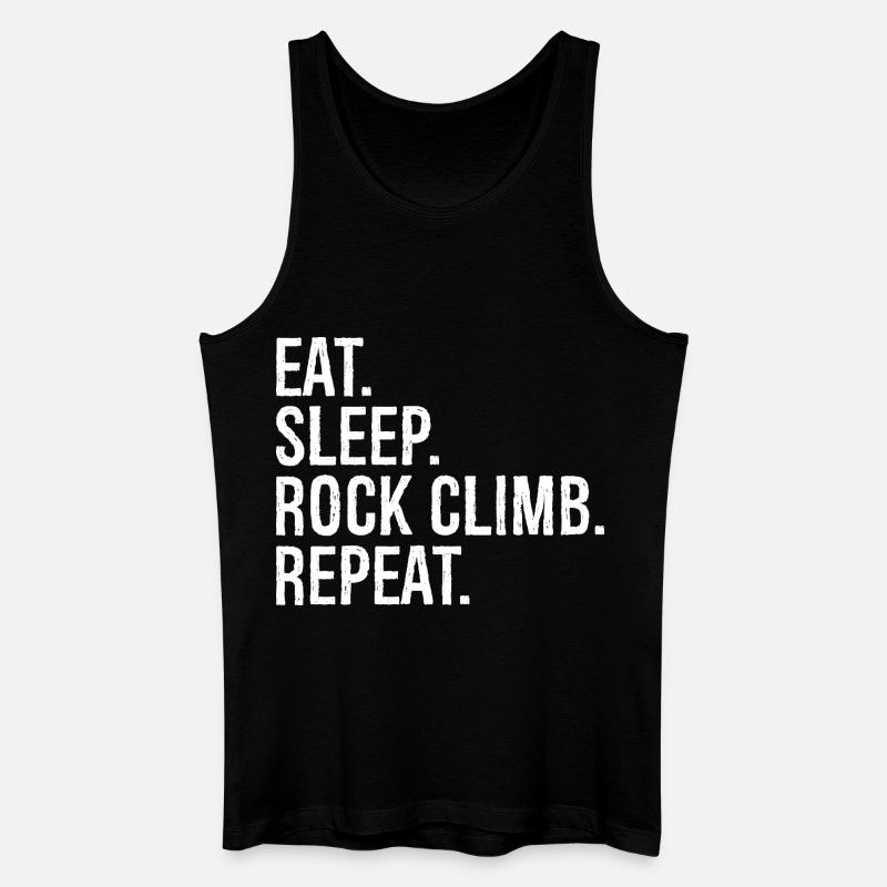 eat sleep rock climb repeat - Männer Bio Tank Top - Schwarz