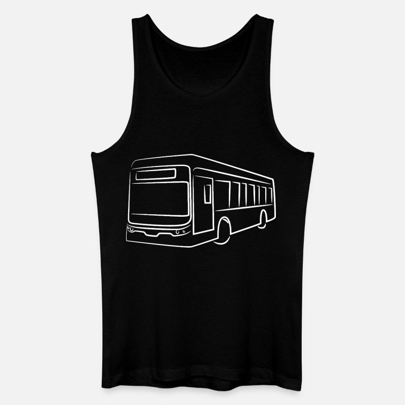 Bus Strichzeichnung - Männer Bio Tank Top - Schwarz