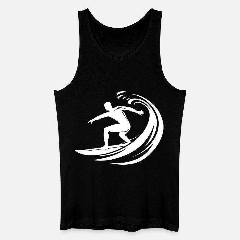 Surfing Logo - Männer Bio Tank Top - Schwarz