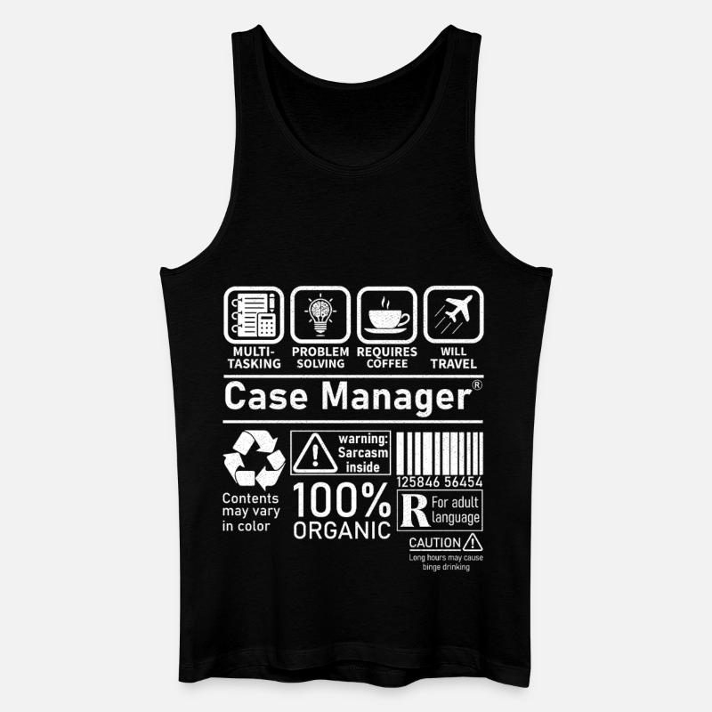 Case Manager multi tasking problem solving - Männer Bio Tank Top - Schwarz