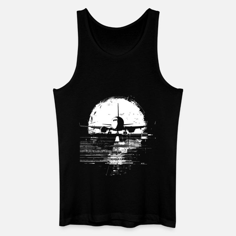 Passagierflugzeug - Männer Bio Tank Top - Schwarz