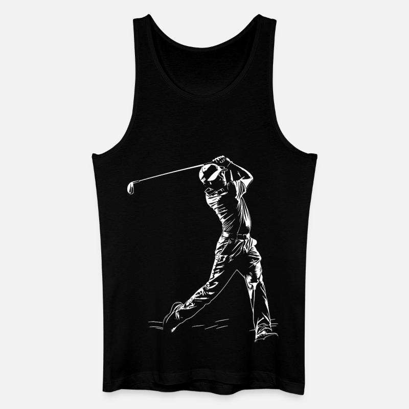 Golfspieler Skizze - Männer Bio Tank Top - Schwarz