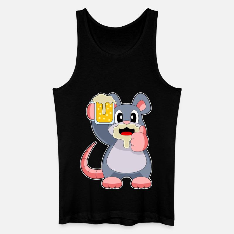 Maus Bier - Männer Bio Tank Top - Schwarz