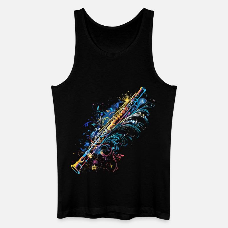 Flöten Comic - Männer Bio Tank Top - Schwarz