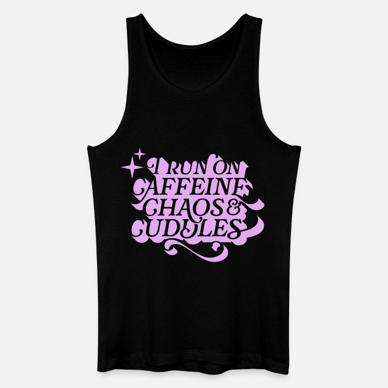 Caffeine Chaos Cuddles – Power Mode On - Männer Bio Tank Top - Schwarz
