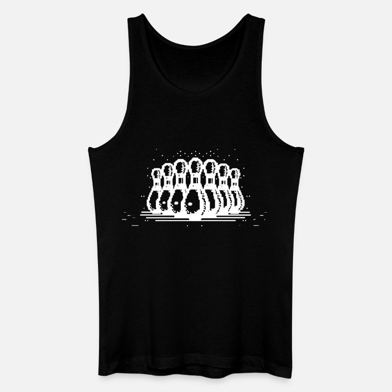 Bowling Pins Pixel Grafik - Männer Bio Tank Top - Schwarz