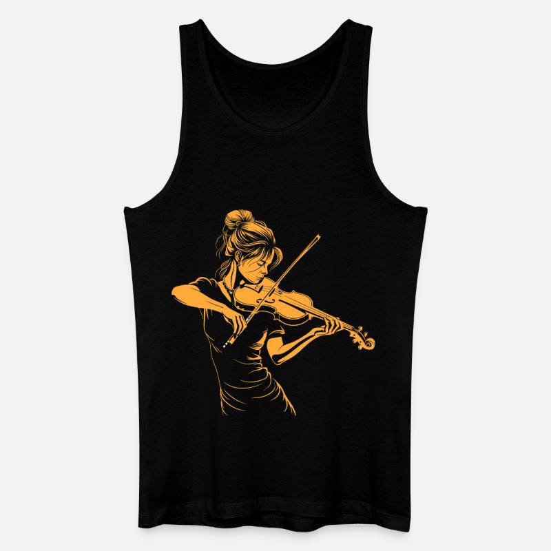 Geigenmädchen Grafik - Männer Bio Tank Top - Schwarz