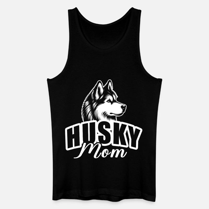 "Husky Mom" - Männer Bio Tank Top - Schwarz