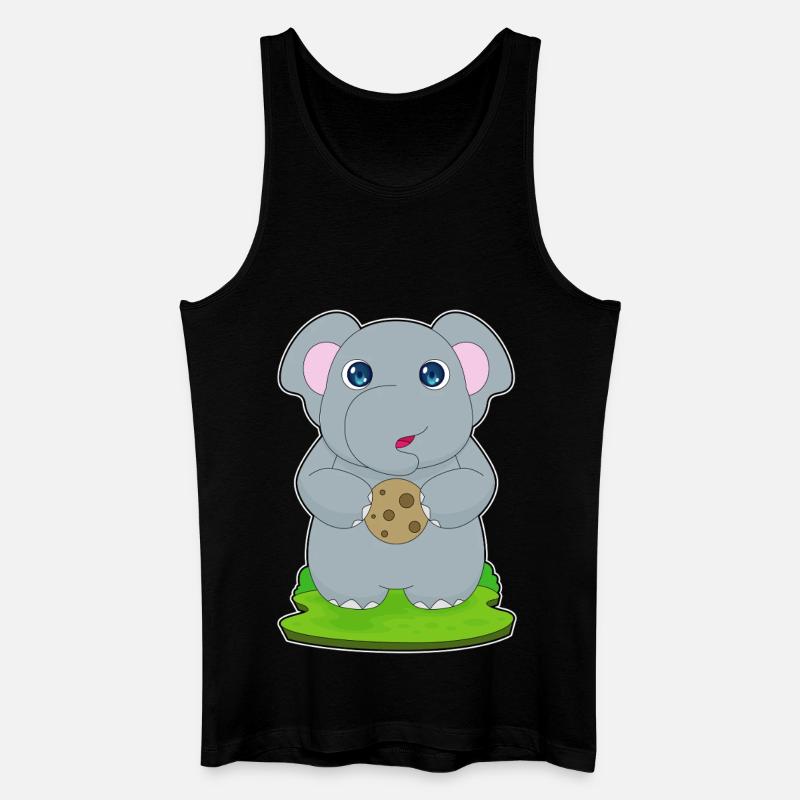 Elefant Cookie - Männer Bio Tank Top - Schwarz