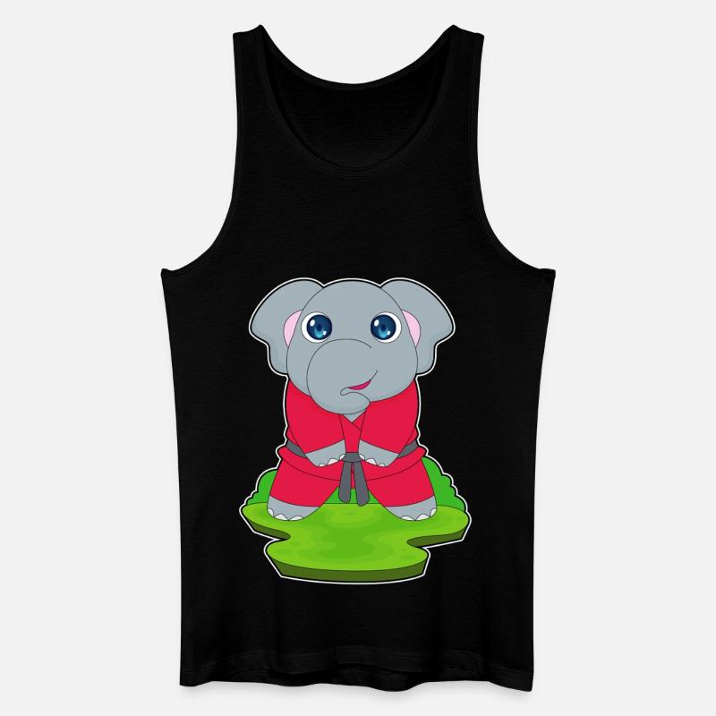 Elefant Karate Kampfsport - Männer Bio Tank Top - Schwarz