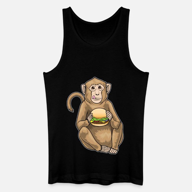 Monkey Cheeseburger - Men’s Organic Tank Top - black