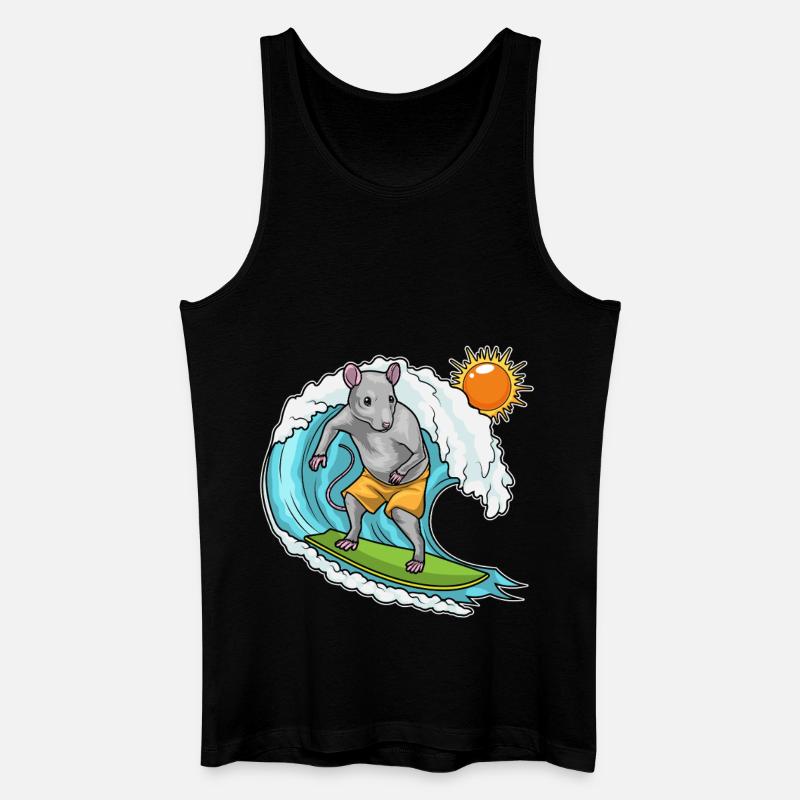 Ratte Sommer Surfer - Männer Bio Tank Top - Schwarz