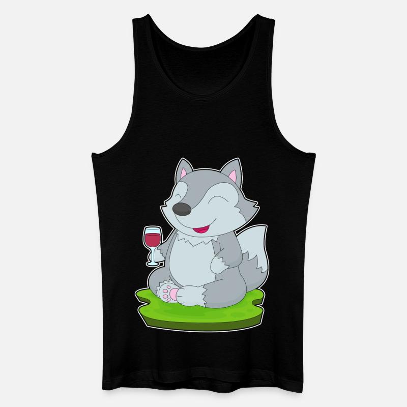 Wolf Red Wine - Men’s Organic Tank Top - black