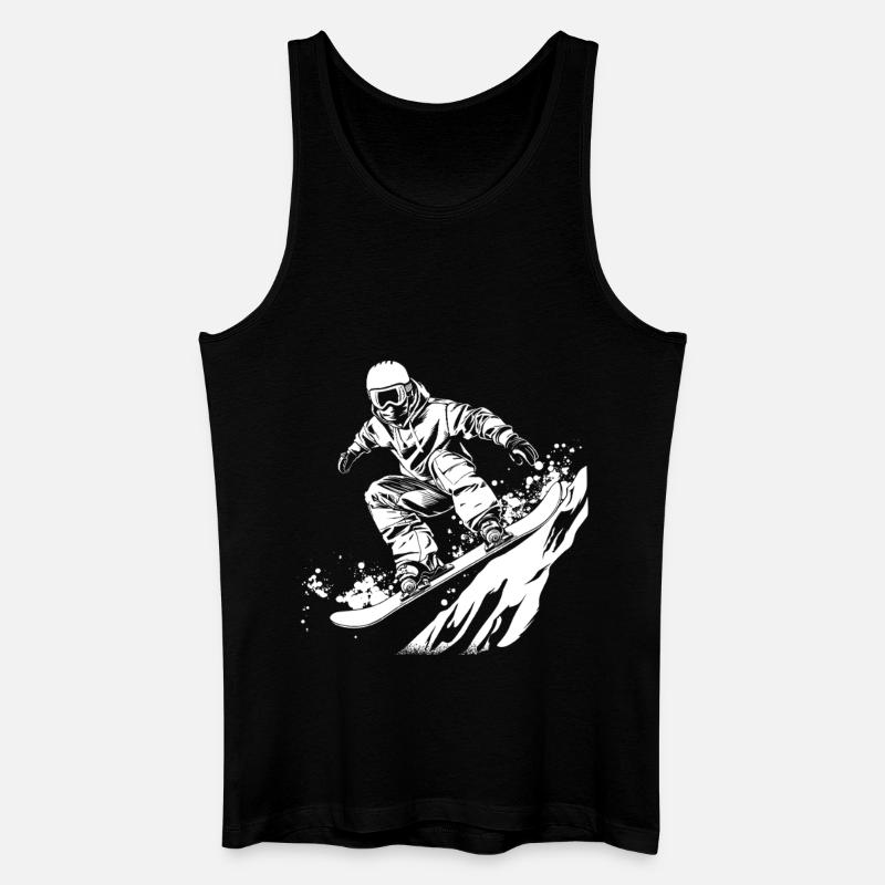 Snowboarder Zeichnung - Männer Bio Tank Top - Schwarz