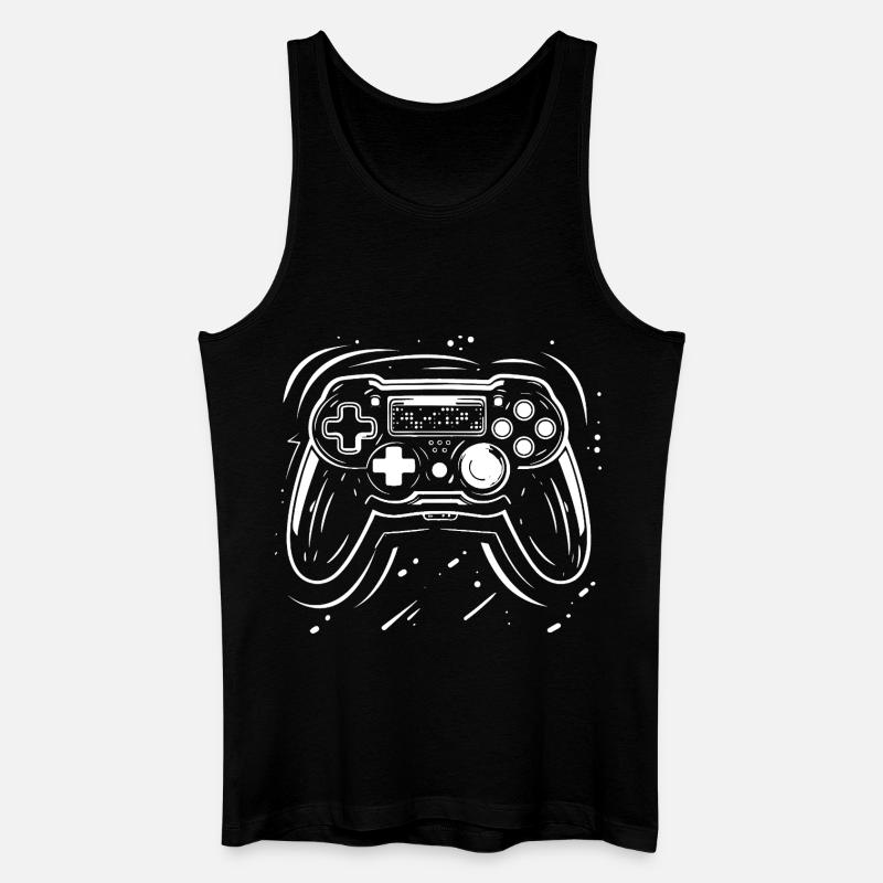 Gaming Controller Zeichnung - Männer Bio Tank Top - Schwarz