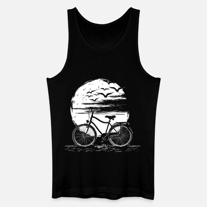 Radfahren Zeichnung - Männer Bio Tank Top - Schwarz