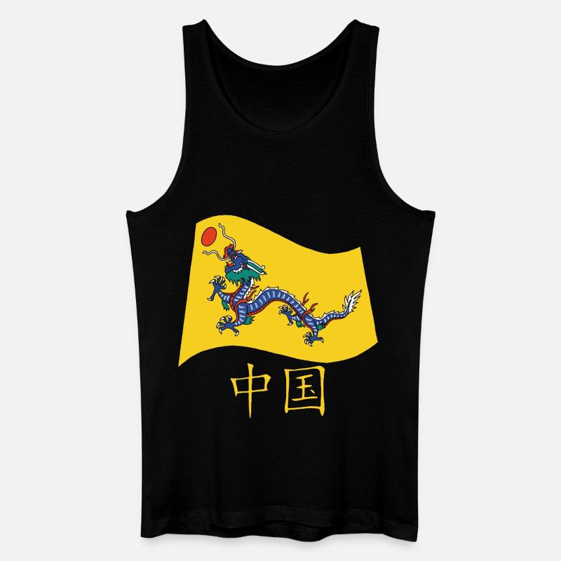 Alte chinesische Flagge - Männer Bio Tank Top - Schwarz
