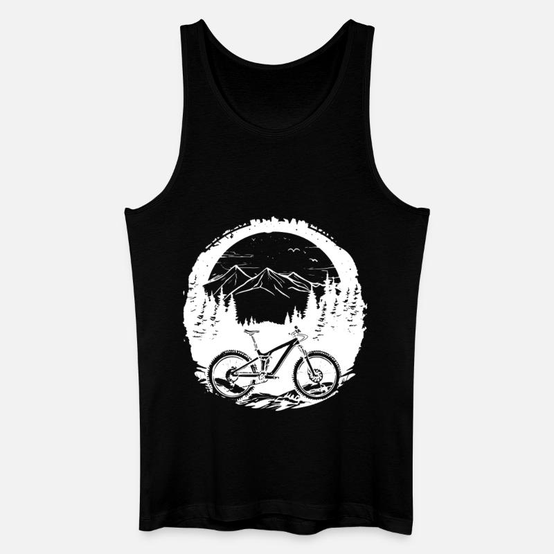 Mountainbiking Skizze - Männer Bio Tank Top - Schwarz