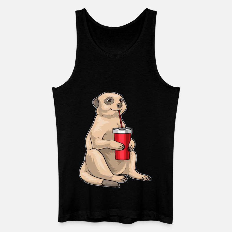 Erdmännchen Becher - Männer Bio Tank Top - Schwarz