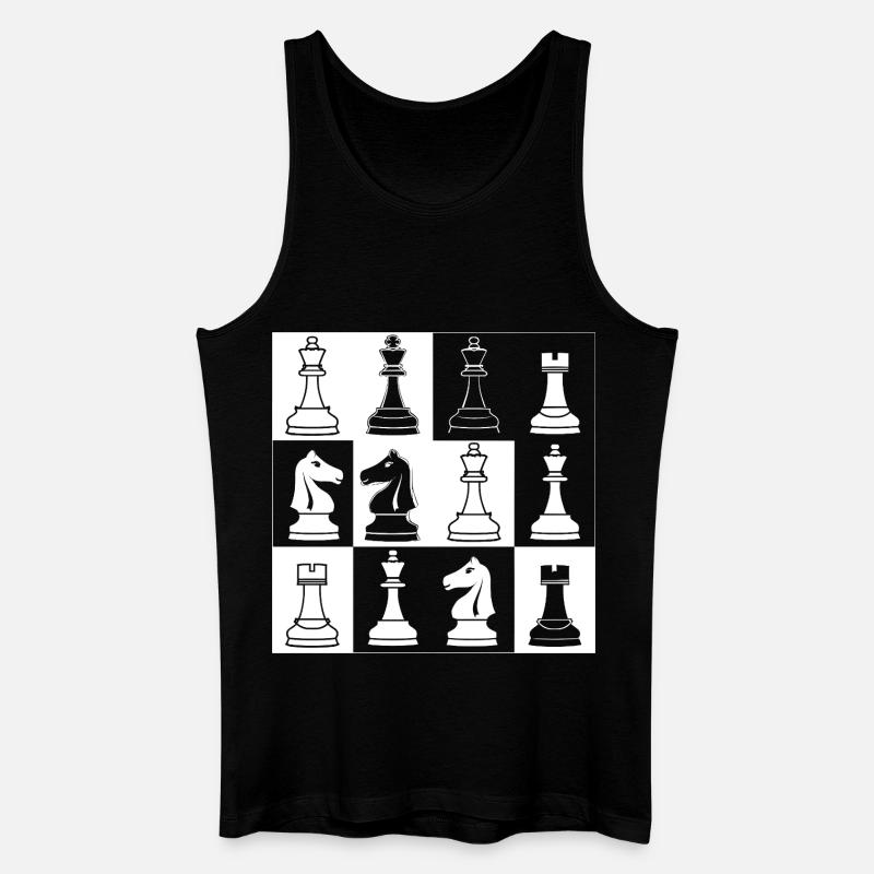 Schachfiguren Skizze - Männer Bio Tank Top - Schwarz
