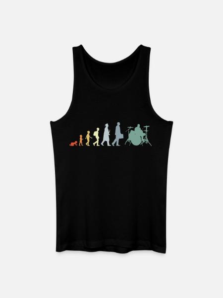 Drummer Evolution - Männer Bio Tank Top - Schwarz