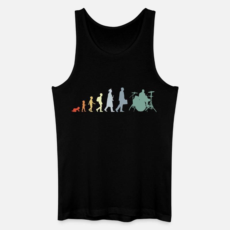 Drummer Evolution - Männer Bio Tank Top - Schwarz